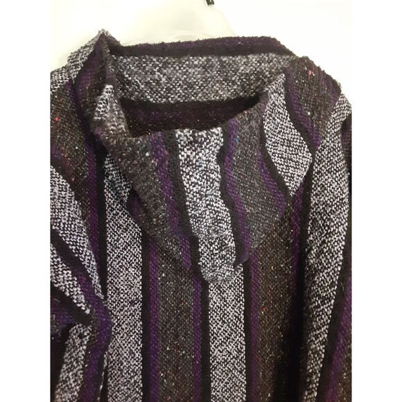 Molina Purple & Black Hooded "Drug Rug" Style Pullover Hoodie Sz L - Picture 6 of 7
